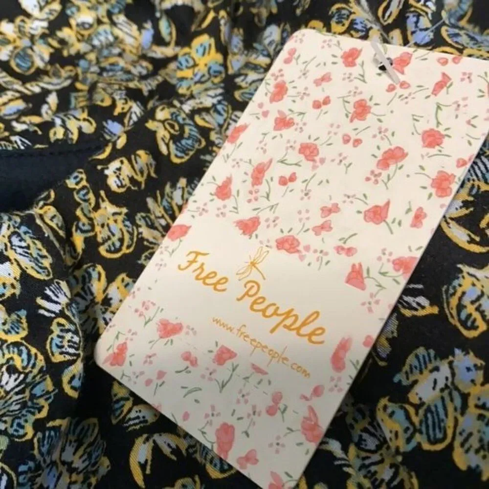 Free People Boheme Long Sleeve Floral Mini Dress NWT Size 6